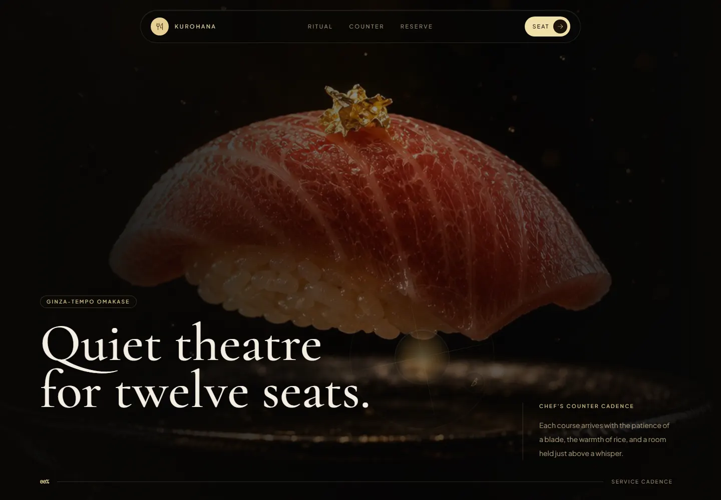 Sushi restaurant demo landing page preview