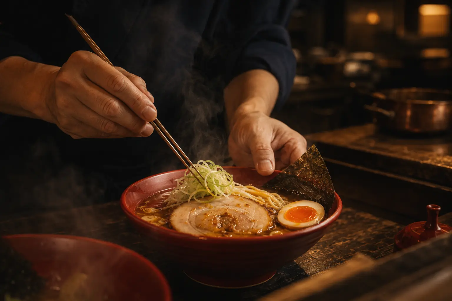 職人完成料理的手藝細節