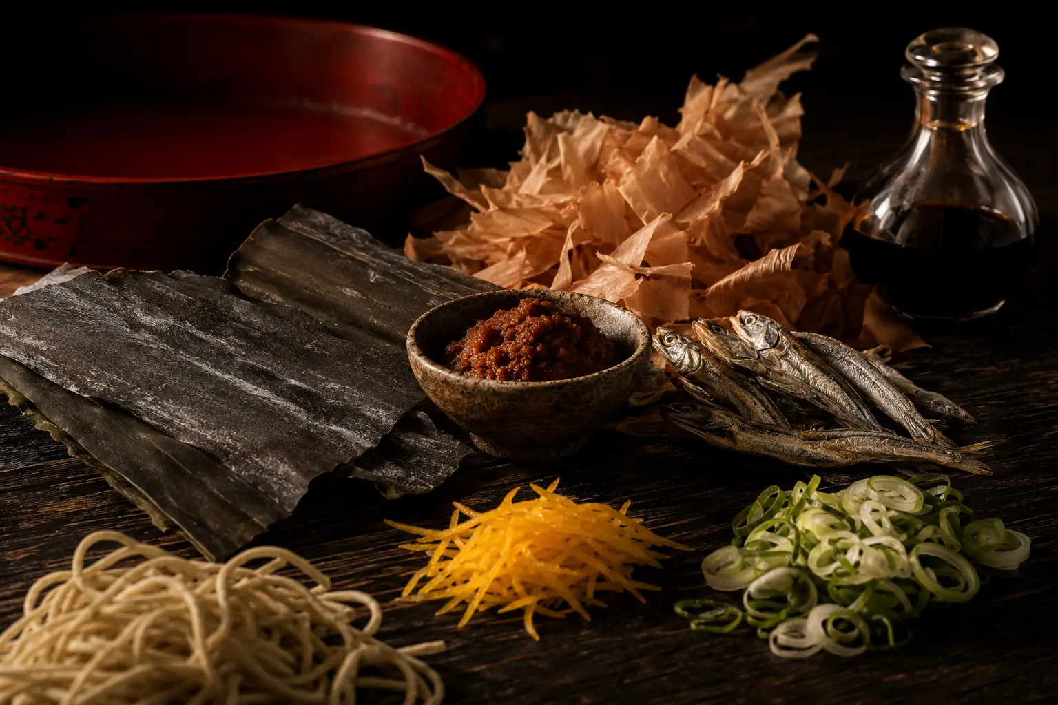 昆布、柴魚、柚子與麵條等一竜食材